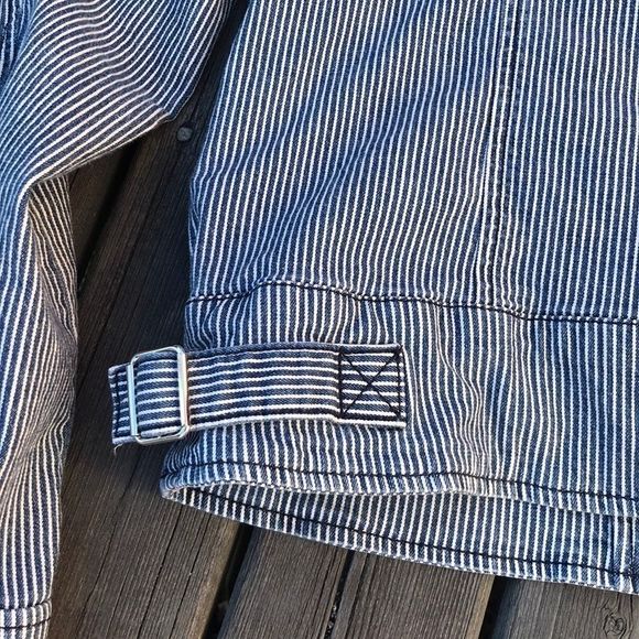 BANANA REPUBLIC Striped Railroad Moto Jacket - Picture 7 of 8